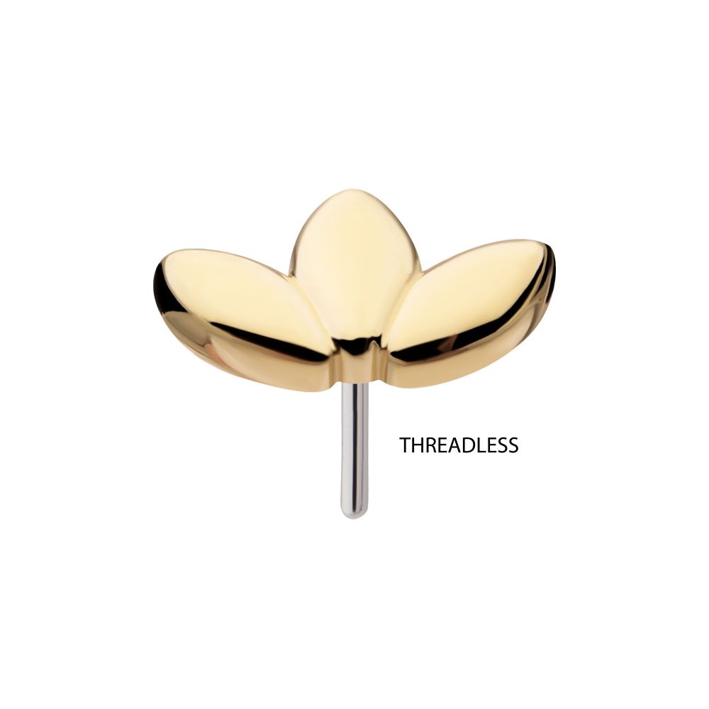 14Kt Gold Threadless Lotus Flower Top