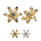 14Kt Gold Threadless with 6 3-Prong Set Round Clear CZ Snowflake Top