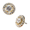 14Kt Yellow Gold Threadless with Multi-Prong Set Clear Gem Cut Out Circle Top