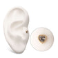 14Kt Yellow Gold Threadless with Clear Gem and Beads Heart Top