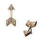 14Kt Yellow Gold Threadless with Multi-Clear Gem Arrow Top