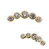 14Kt Yellow Gold Threadless Bezel Set Gem 5-Cluster Top