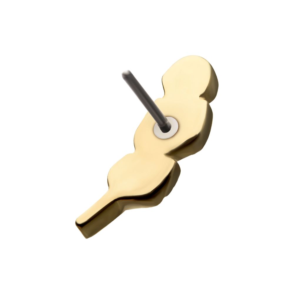 14Kt Gold Threadless with Aria Leaf Top