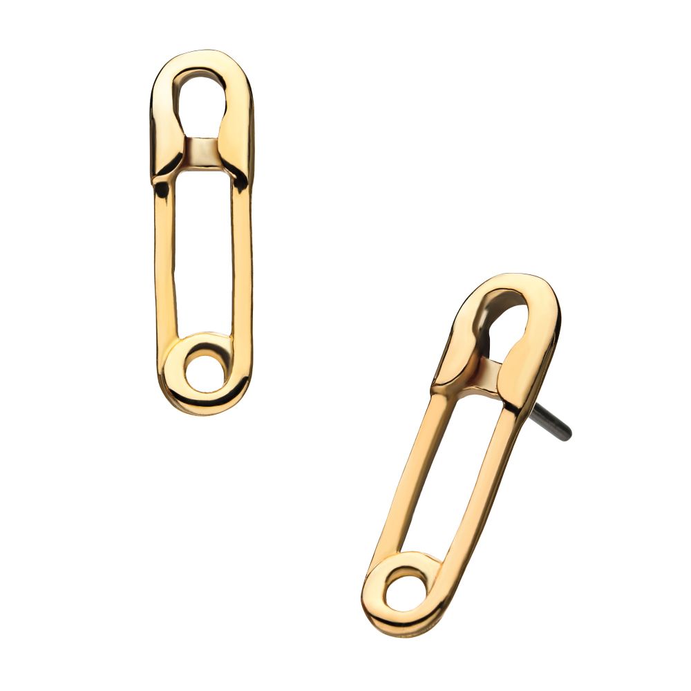 14Kt Gold Threadless Safety Pin Top