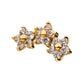 14Kt Yellow Gold Threadless 3-Curved Cluster Pronged Round CZ Flower Top