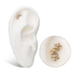 14Kt Yellow Gold Threadless 3-Curved Cluster Pronged Round CZ Flower Top