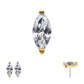 14Kt Gold Threadless Prong Set Marquise Gem Top