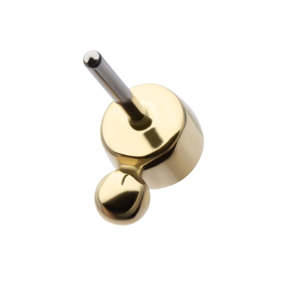 14Kt Gold Threadless 1.75mm Bezel Set Gem & Bead Top