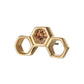 14Kt Yellow Gold Threadless Bezel Gem Hollow Out Honeycomb Top
