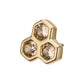 14Kt Yellow Gold Threadless Bezel Gem Triple Honeycomb Top
