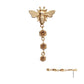 14Kt Yellow Gold Threadless Bee Top with Triple Bezel Set Hexagon Gem Dangle