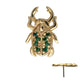 14Kt Yellow Gold Threadless Paved Gem Bettle Guardian Top