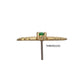 14Kt Yellow Gold Threadless Prong Set Emerald Gem Two Sculpted Leaves Top