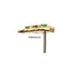14Kt Yellow Gold Threadless Prong Set Emerald Gem Grove Leaf Top
