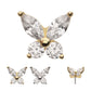 14Kt Gold Threadless Butterfly with Prong Set Round & Marquise Gem Top