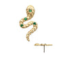 14Kt Yellow Gold Threadless Prong Set Gem Serpent Path Top