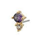 14Kt Yellow Gold Threadless Double Round Prong Set Multi-Gem Top