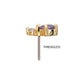 14Kt Yellow Gold Threadless Double Round Prong Set Multi-Gem Top