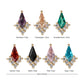 14Kt Yellow Gold Threadless Kite Shape & Round Prong Set Multi-Gem Top