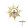 14Kt Yellow Gold Threadless "Solar Flare" Gem Top