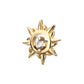 14Kt Yellow Gold Threadless "Solar Flare" Gem Top