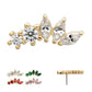 14Kt Yellow Gold Threadless "Marquise Bloom" 5-Cluster Gem Top