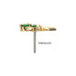 14Kt Yellow Gold Threadless Low Profile 3-Prong Duo Gem "Emerald Sprout" Top