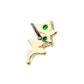 14Kt Yellow Gold Threadless Low Profile 3-Prong Duo Gem "Emerald Sprout" Top