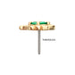 14KT Yellow Gold Threadless Low Profile 4-Prong Marquise Gem "Emerald Vine" Top