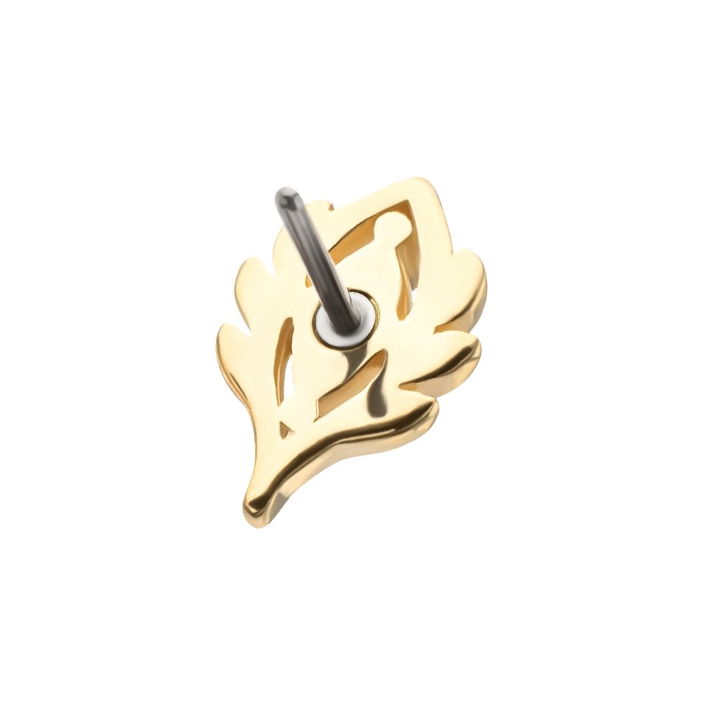 14KT Yellow Gold Threadless Low Profile 4-Prong Marquise Gem "Emerald Vine" Top