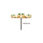 14KT Yellow Gold Threadless Low Profile Prong Set Gem "Emerald Blossom" Top