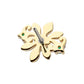 14KT Yellow Gold Threadless Low Profile Prong Set Gem "Emerald Blossom" Top