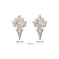 14Kt Gold Threadless Kite Shape with 5-Cluster Prong Set Round Gem Top
