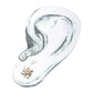 14kt Yellow Gold Threadless Starburst Design with 3 3mm Marquis Shape CZ's Top