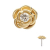 14Kt Yellow Gold Threadless Low Profile 3-Prong Gem "Rosebud Bloom" Top