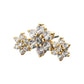 14Kt Yellow Gold Threadless 7-Prong Gem Cluster Tri-Flower Top