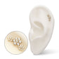 14Kt Yellow Gold Threadless 7-Prong Gem Cluster Tri-Flower Top