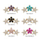 14Kt Yellow Gold Threadless 6-Prong Gem Cluster Tri-Flower Top