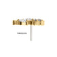14Kt Gold Threadless Rose Flower & Stem Top with Prong Set Rond & Marquise Gem