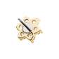 14Kt Yellow Gold Threadless with 6 Prong Set Clear CZ and Centerpiece CZ/Synthetic Opal Flower Top 