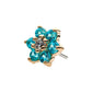 14Kt Yellow Gold Threadless with 6 Prong Set CZ and Centerpiece Clear CZ Flower Top 