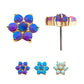 14Kt Yellow Gold Threadless with 7 Prong Set Synthetic Opal Flower Top