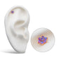 14Kt Yellow Gold Threadless with 7 Prong Set Synthetic Opal Flower Top