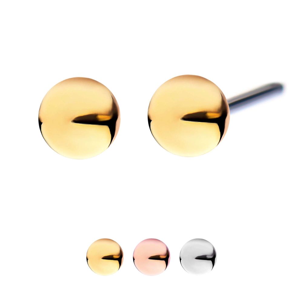 14Kt Gold Threadless Ball Top
