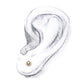 14Kt Gold Threadless Bezel Set Gem Flower Top