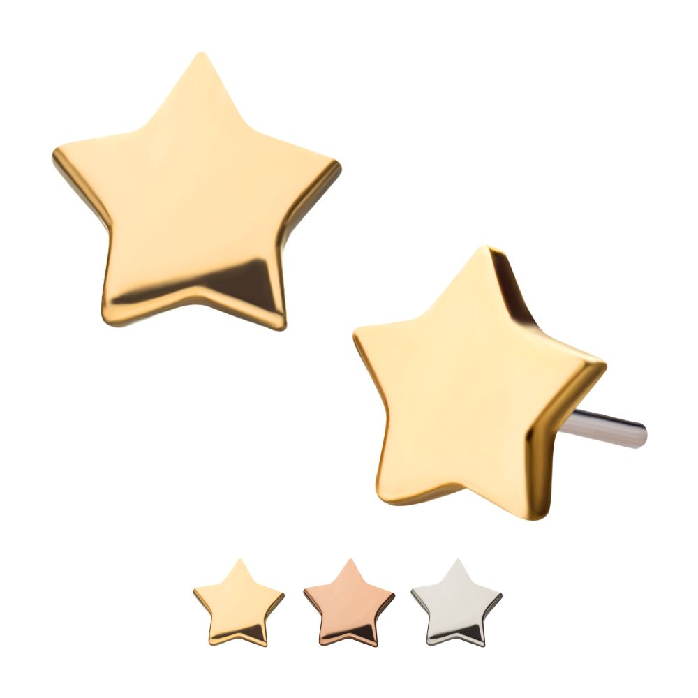 14Kt Gold Threadless Star Top