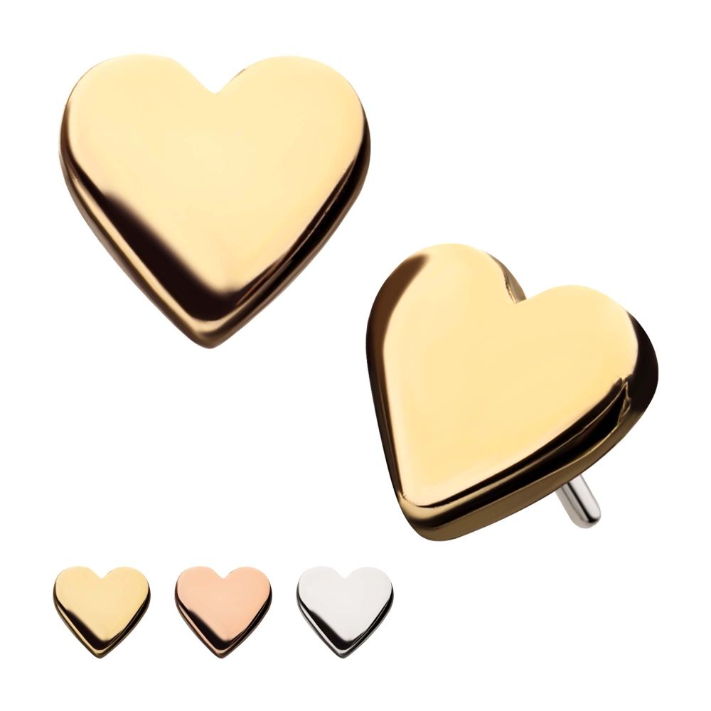 14Kt Gold Threadless Heart Top