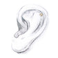 14kt Gold Threadless Round Clear CZ Sun Top