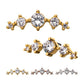 14Kt Gold Threadless 5-Clear CZ Top