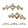14Kt Gold Threadless 5-Clear CZ Top